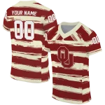 custom oklahoma sooners art stripe crimson jersey best selling