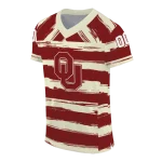 custom oklahoma sooners art stripe crimson jersey best selling