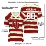 custom oklahoma sooners art stripe crimson jersey best selling