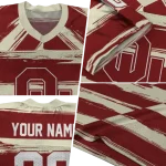 custom oklahoma sooners art stripe crimson jersey best selling
