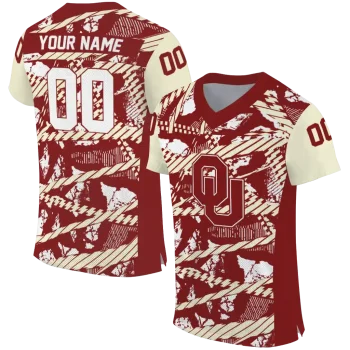 custom oklahoma sooners camo shatter crimson jersey best selling