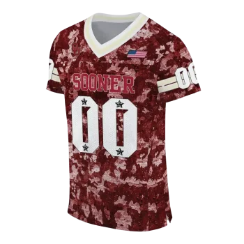 custom oklahoma sooners camouflage abstract crimson jersey fashion forward
