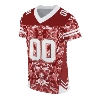 custom oklahoma sooners mirrored pattern crimson jersey fashion forward