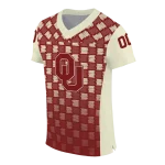 custom oklahoma sooners stacked rectangle crimson jersey best selling