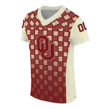 custom oklahoma sooners stacked rectangle crimson jersey fashion forward