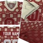 custom oklahoma sooners stacked rectangle crimson jersey best selling