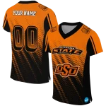custom oklahoma state cowboys halftone flow orange black jersey best selling