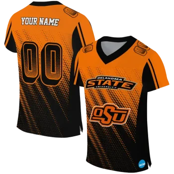 custom oklahoma state cowboys halftone flow orange black jersey best selling