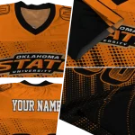 custom oklahoma state cowboys halftone flow orange black jersey best selling