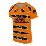 custom oklahoma state cowboys layered grids orange jersey best selling