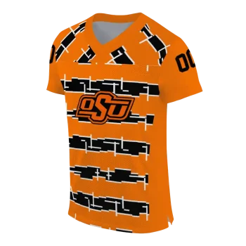 custom oklahoma state cowboys layered grids orange jersey fashion forward