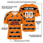 custom oklahoma state cowboys layered grids orange jersey best selling