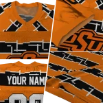custom oklahoma state cowboys layered grids orange jersey best selling