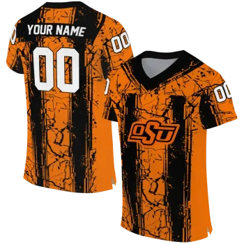 custom oklahoma state cowboys rugged stripes orange jersey best selling