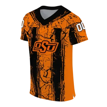 custom oklahoma state cowboys rugged stripes orange jersey fashion forward