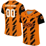 custom oklahoma state cowboys stripe block orange jersey best selling