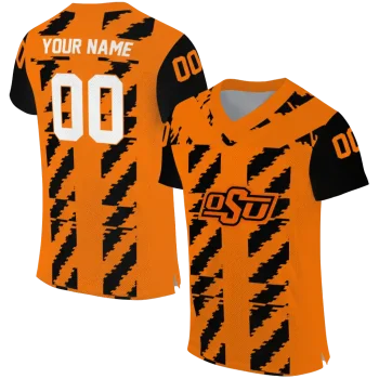 custom oklahoma state cowboys stripe block orange jersey best selling