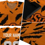 custom oklahoma state cowboys stripe block orange jersey best selling