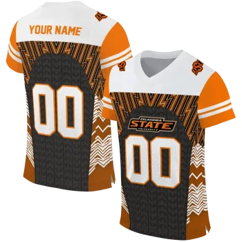custom oklahoma state cowboys tire arrows orange black white jersey best selling