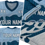 custom old dominion monarchs dripping flames blue white jersey best selling