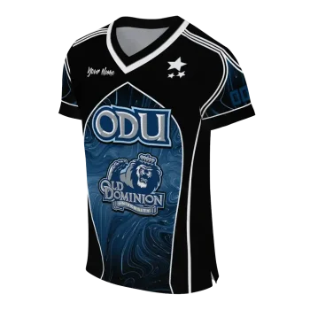 custom old dominion monarchs halftone slant blue black jersey fashion forward