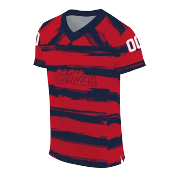 custom ole miss rebels art stripe red jersey fashion forward