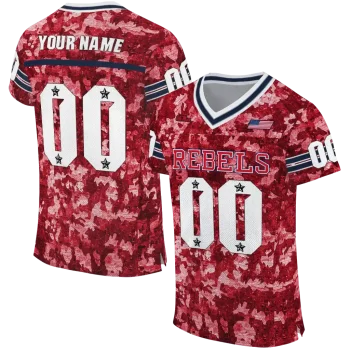 custom ole miss rebels camouflage abstract red jersey best selling