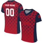 custom ole miss rebels stacked rectangle red jersey best selling
