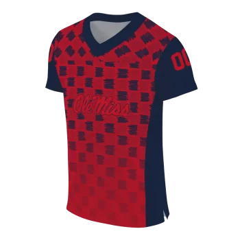 custom ole miss rebels stacked rectangle red jersey fashion forward