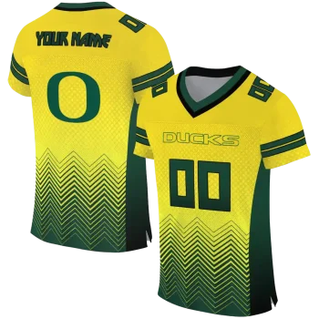 custom oregon ducks halftone sweep yellow black jersey best selling