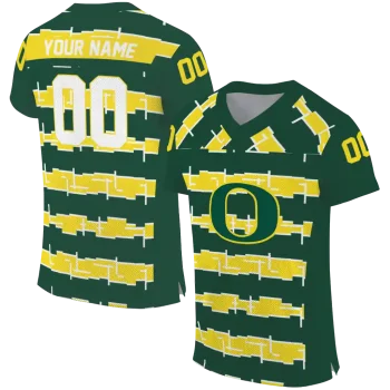custom oregon ducks layered grids green jersey best selling