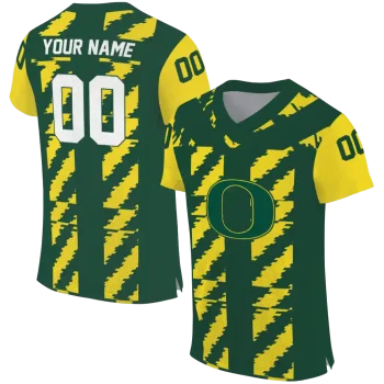 custom oregon ducks stripe block green jersey best selling