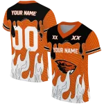 custom oregon state beavers dripping flames orange white jersey best selling