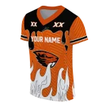 custom oregon state beavers dripping flames orange white jersey best selling