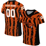 custom oregon state beavers stripe splatter orange jersey best selling