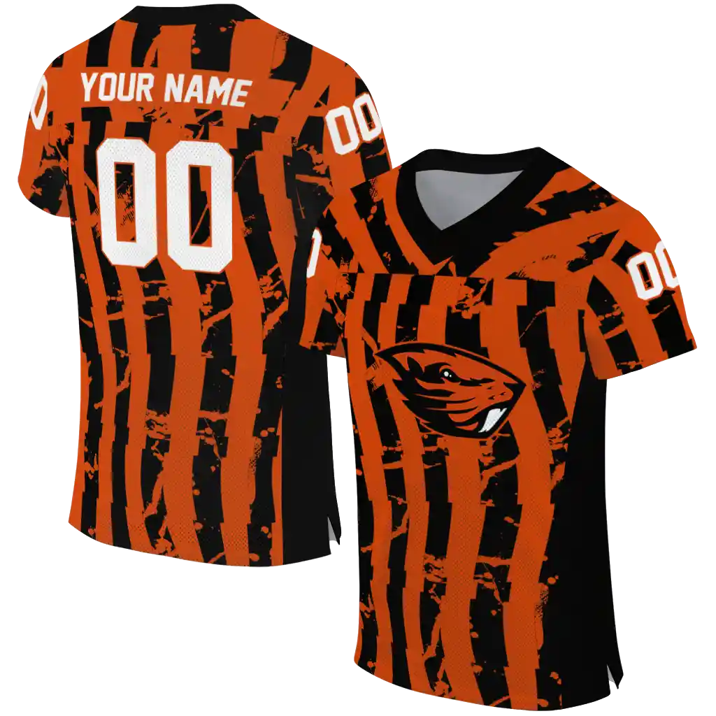 custom oregon state beavers stripe splatter orange jersey best selling custom oregon state beavers stripe splatter orange jersey best selling