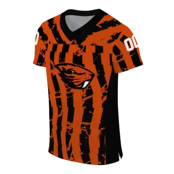 custom oregon state beavers stripe splatter orange jersey fashion forward