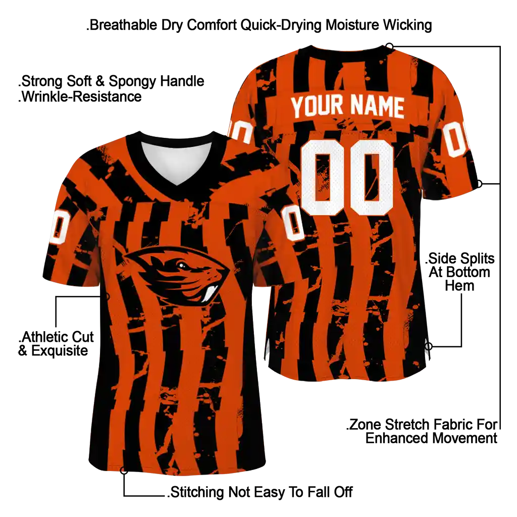 custom oregon state beavers stripe splatter orange jersey latest model custom oregon state beavers stripe splatter orange jersey latest model