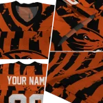 custom oregon state beavers stripe splatter orange jersey best selling