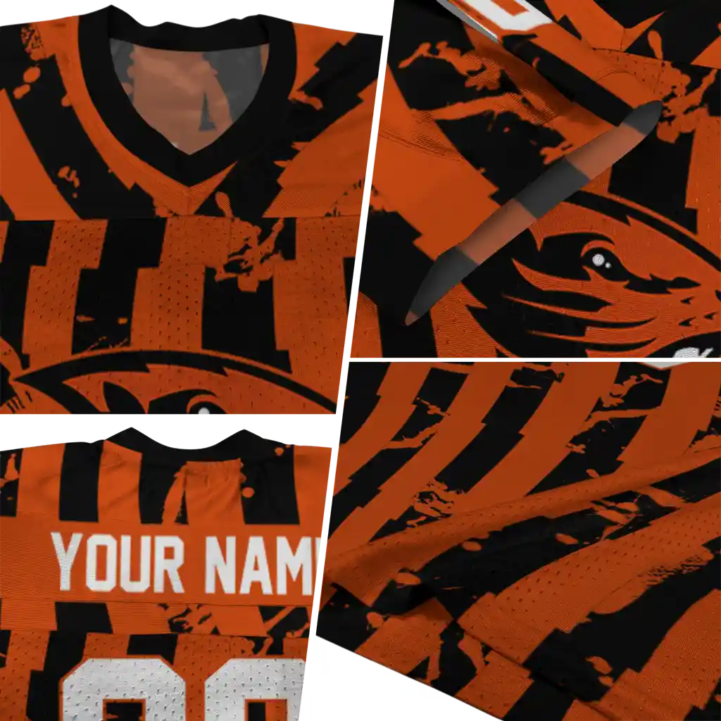 custom oregon state beavers stripe splatter orange jersey new arrival custom oregon state beavers stripe splatter orange jersey new arrival