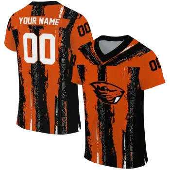 custom oregon state beavers striped texture orange jersey best selling