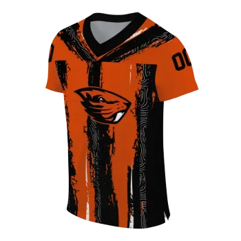 custom oregon state beavers striped texture orange jersey fashion forward
