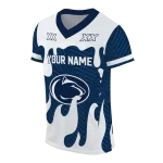custom penn state nittany lions dripping flames blue white jersey best selling