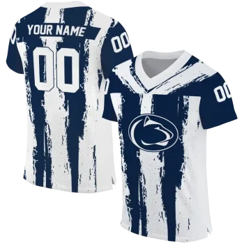 custom penn state nittany lions striped texture blue jersey best selling