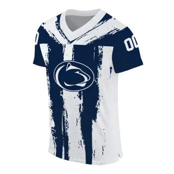 custom penn state nittany lions striped texture blue jersey fashion forward