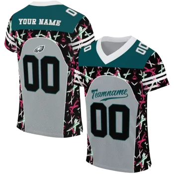 custom philadelphia eagles brushstroke xs silver black jersey best selling