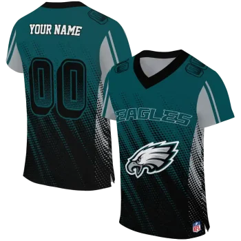 custom philadelphia eagles halftone fade green black jersey best selling