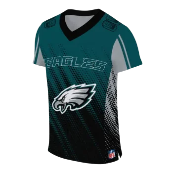 custom philadelphia eagles halftone fade green black jersey fashion forward