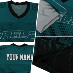 custom philadelphia eagles halftone fade green black jersey best selling