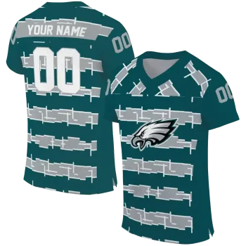 custom philadelphia eagles layered grids green jersey best selling